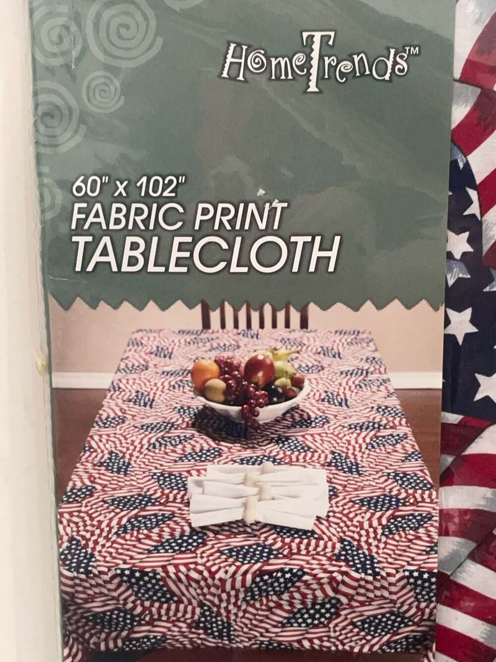 NEW 4th of July America The Beautiful 60" x 102" Oblong Fabric Tablecloth patrio